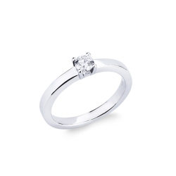 Anillo solitario en oro blanco 18k con diamante brillante ct. 0,25