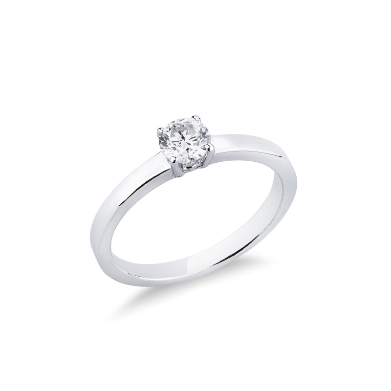 Anillo solitario diamante 0,40 ct oro blanco 18k