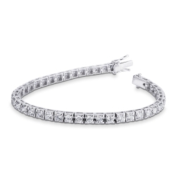 Pulsera oro blanco 18k y diamantes tennis
