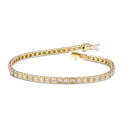 Pulsera tenis de oro amarillo de 18 quilates con diamantes