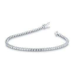 Pulsera riviere con brillantes en oro blanco 18 kilates