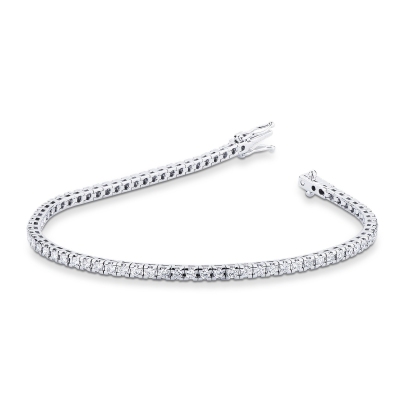 Pulsera riviere con brillantes en oro blanco 18 kilates