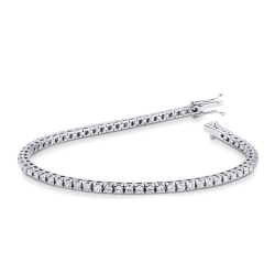 Pulsera riviere diamantes y oro blanco 18 kilates