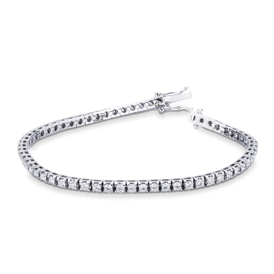 Pulsera riviere con diamantes en oro blanco 18kt