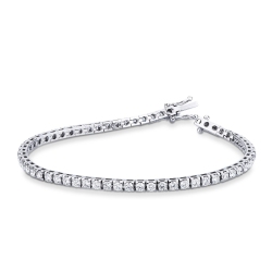Pulsera tennis en oro blanco  18 kilates con diamantes