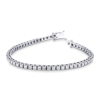 Pulsera riviere diamantes en oro blanco 18 kilates 