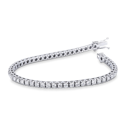 Pulsera tennis con diamantes en oro blanco 18 kilates 