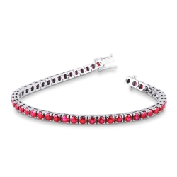 Pulsera tenis en oro blanco con rubíes de 8,81 ct