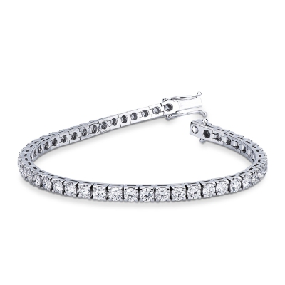 Pulsera de tenis de oro blanco y diamantes para hombre y mujere
