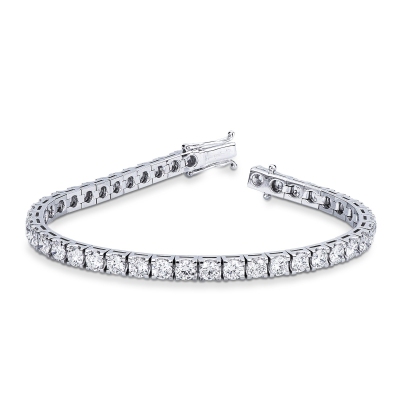 Pulsera tennis diamantes y oro blanco de 18 qt