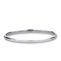 Brazalete rígido en oro blanco 18K con diamantes