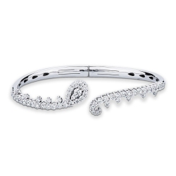 Pulsera rígida de oro blanco de 18 quilates y diamantes
