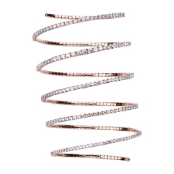 Pulsera de resorte en oro rosa 18k con diamantes