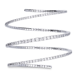 Pulsera de resorte en oro blanco 18k con diamantes