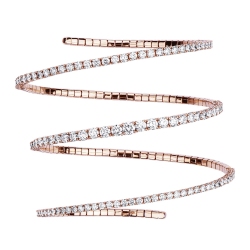 Pulsera esclava de oro rosa con diamantes