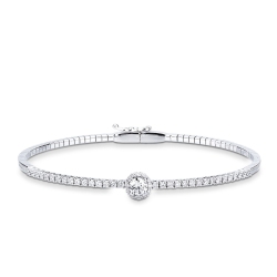 Pulsera semirrígida en oro blanco 750 con diamantes