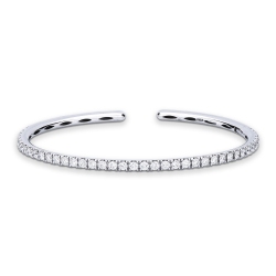 Pulsera rígida de oro blanco de 18 quilates con diamantes