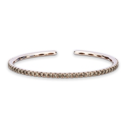 Pulsera rígida oro rosa 18 quilates con diamantes brown