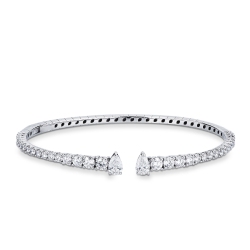 Pulsera rígida de oro blanco de18 quilates con diamantes
