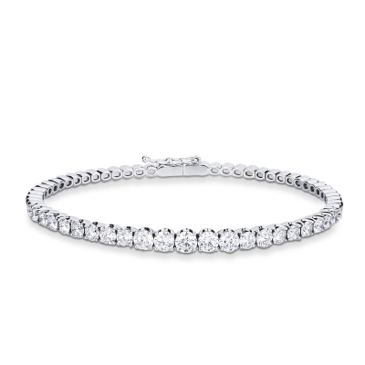 Pulsera semirrígida de oro blanco de 18 quilates con diamantes