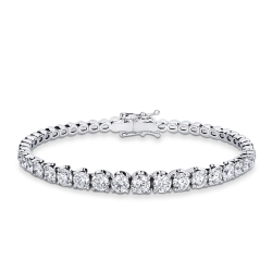 Pulsera semirrígida oro blanco 18 quilates con diamantes