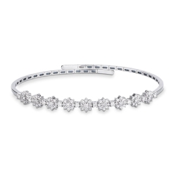 Pulsera trebol hojas y flores oro 18 kt y diamantes