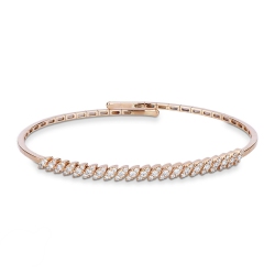 Brazalete semirrígido oro rosa 18 quilates con diamantes
