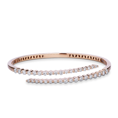 Brazalete rígido oro rosa 18 quilates con diamantes