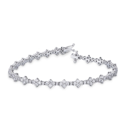 Pulsera en oro blanco 750 con diamantes semirrígida