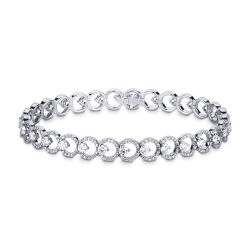 Pulsera en oro blanco de 18k con diamantes mujer