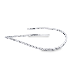 Pulsera semirrígida de diamantes en oro blanco de 18 quilates