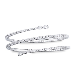 Brazalete semirrígido en oro blanco 18k con diamantes
