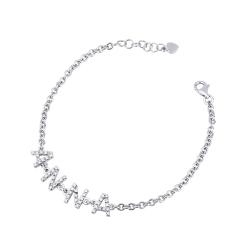 Pulsera personalizada con nombre ANNA de oro y diamantes