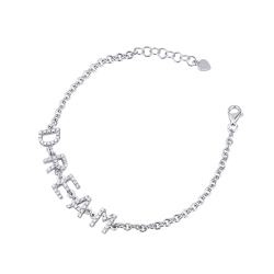 Pulsera letras DREAM oro blanco y diamantes