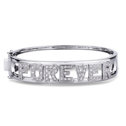 Brazalete rigido FOREVER en oro blanco 18k con diamantes