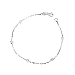 Brazalete en oro blanco de 18k con diamantes cm 18 ct 0,15