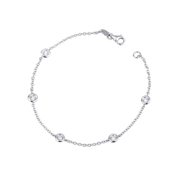 Brazalete oro blanco 18K con diamantes ct 0,35