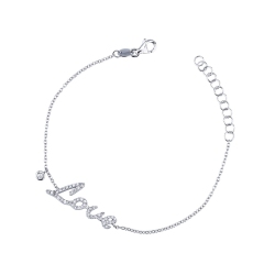 Pulsera de oro blanco 18k con la inscripción Love