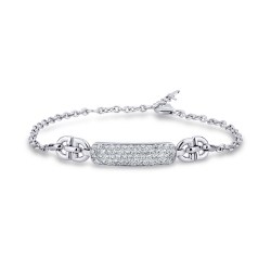 Pulsera en oro blanco y diamantes mujer