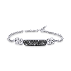 Pulsera con diamantes negros y blancos y oro 18k