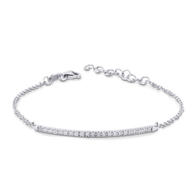 Pulsera de diamantes blancos en oro blanco de 18 kilates