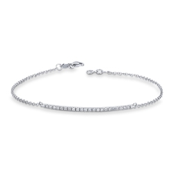Pulsera diamantes blancos en oro blanco 18 kilates hombre