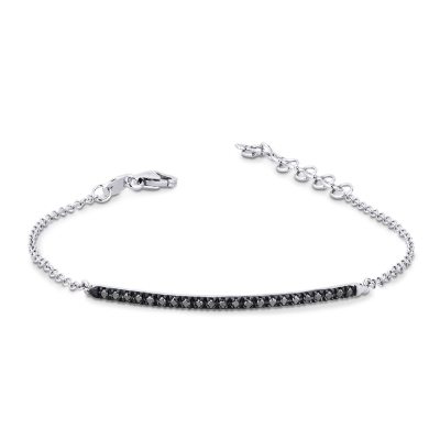 Pulsera de diamantes negros en oro blanco 750