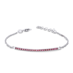 Pulsera con  rubíes oro blanco 18k