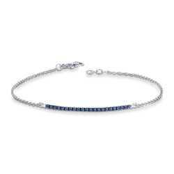 Pulsera hombre con zafiros azules y oro blanco 18k garras bruñidas