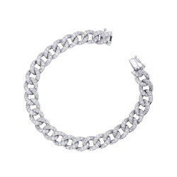 Pulsera groumette en oro blanco de 18k con diamantes