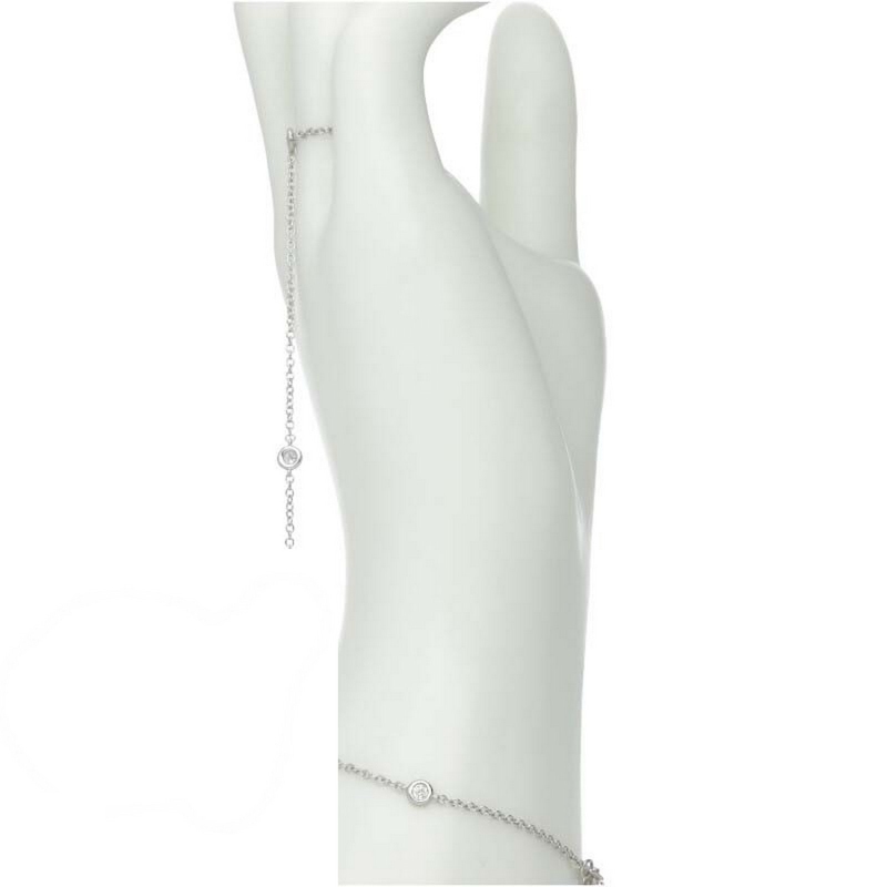 Pulsera de mano en oro blanco 18k con diamantes 0.05 ct