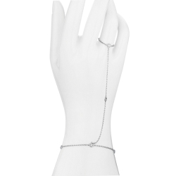 Pulsera de mano en oro blanco 18k con diamantes 0.05 ct
