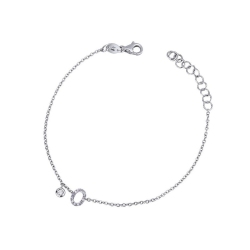 Pulsera con letra O en oro blanco y diamantes
