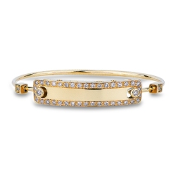 Pulsera placa oro amarillo de 18 quilates engastada con diamantes